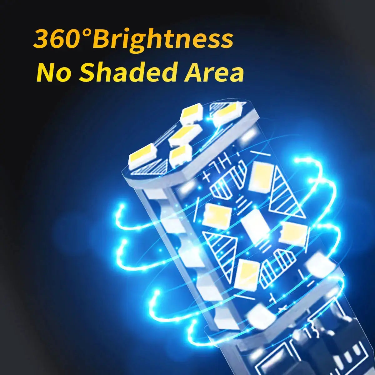 2-pack T10 LED bulbs with 15 SMD W5W 168 Canbus for car signal lights and clearance lights