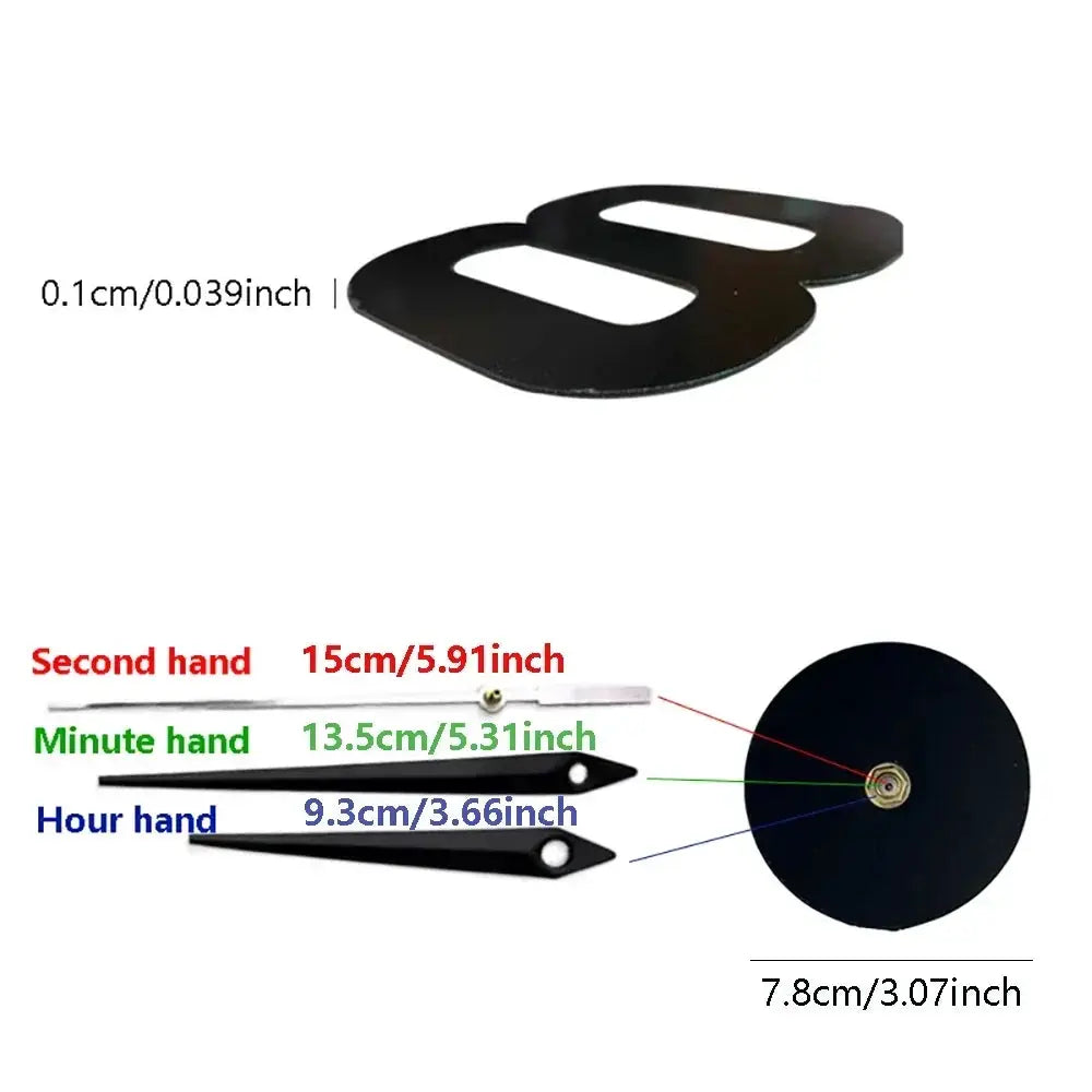 Simples Market DIY wall clock kit with black hands and round dial; glow-in-the-dark, removable decor
