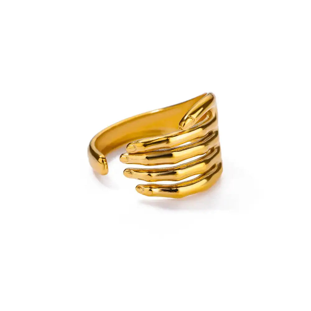 316L Stainless Steel Shell Rings For Women Adjustable Gold Color Little Star Open Rings Jewelry For Weddings Trendy