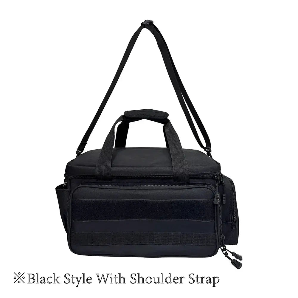 Simples Market black toolkit bag with shoulder strap, anti-friction bottom and multiple pockets