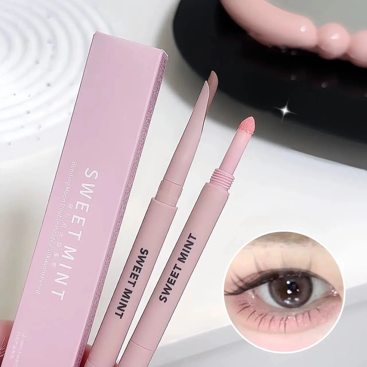 Sweetmint Meniscus Double Ended Eyeliner Shadow Two In One Eye Makeup Naturally Brightening Long Lasting