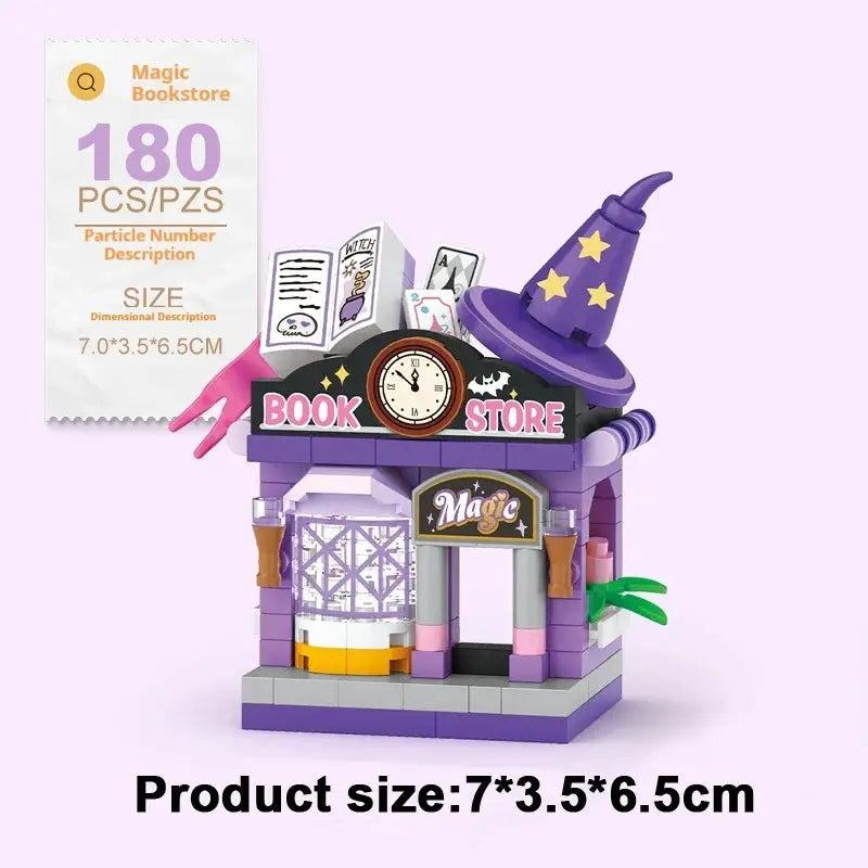 Restaurant Dessert Coffee Street View Building Blocks Kit With Pet And Fruit Store Model For Kids And Adults