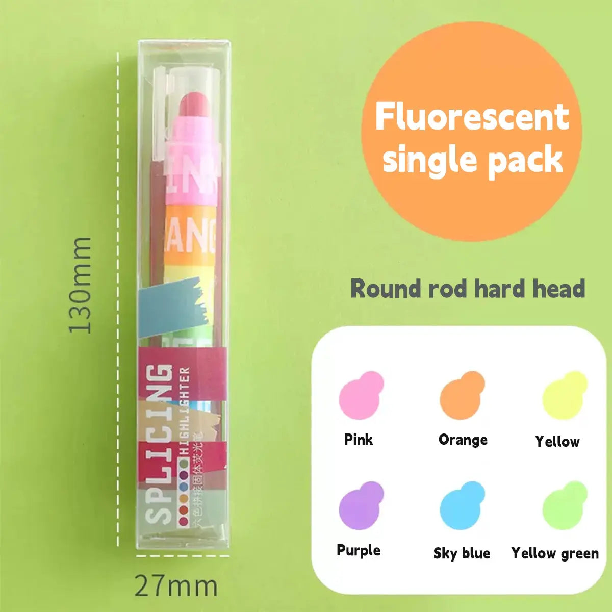 6 Color Splicing Highlighter Wax Crayon Pen Set For School Office Supplies Graffiti Marker Stationery