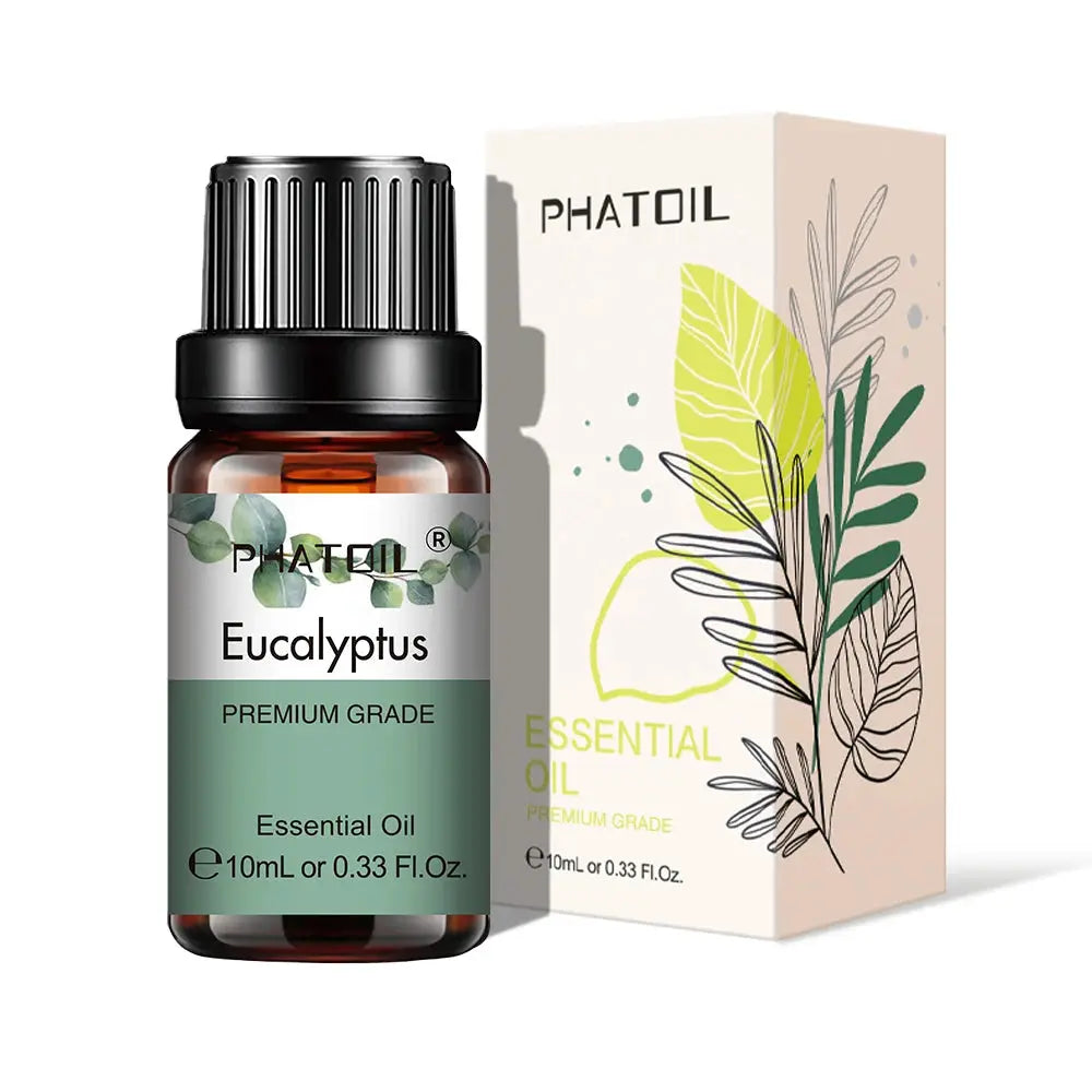 PHATOIL 10ml Natural Plant Essential Oil Eucalyptus Lavender Bergamot Vanilla Peppermint For Diffuser