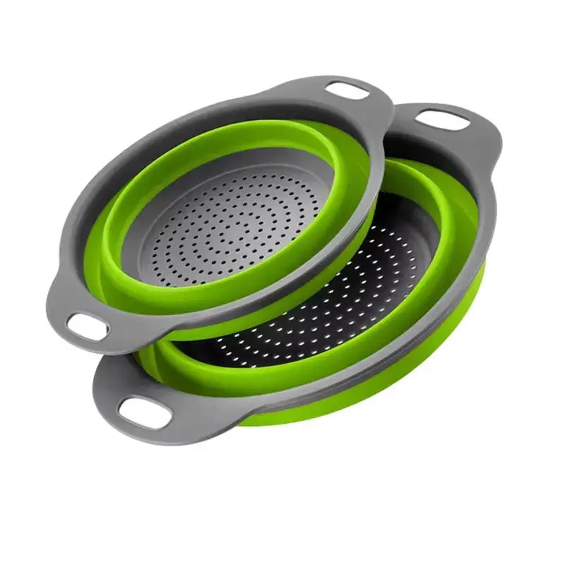 Silicone Folding Drain Basket for Washing Fruits and Vegetables, Collapsible Colander, Foldable Kitchen Strainer