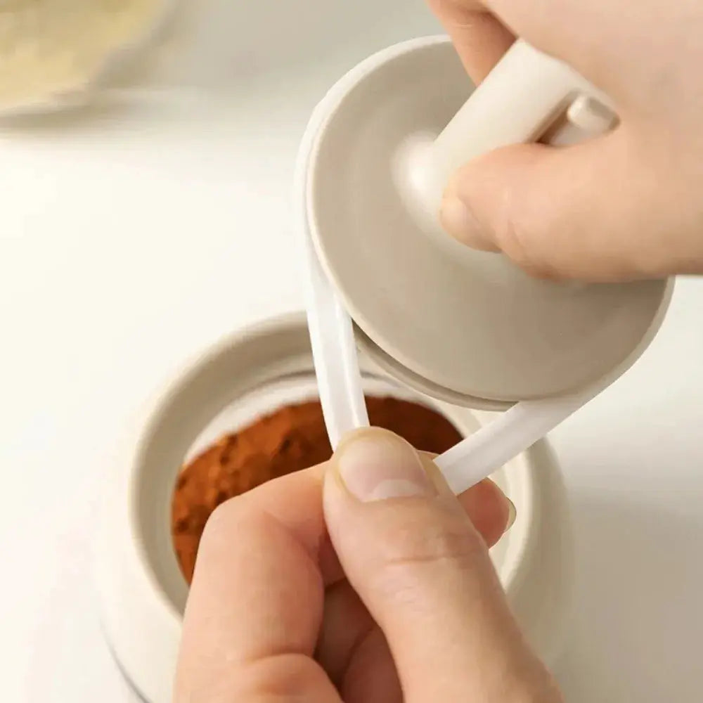 Glass Seasoning Bottle With Telescopic Spoon Leak Proof Moisture Proof Salt Storage Box For Kitchen