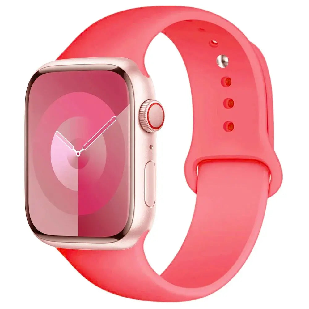Silicone Apple Watch band, pink, compatible with 40–45mm Apple Watch sizes