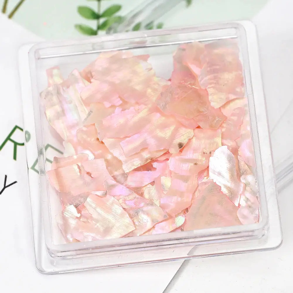 Aurora Abalone Shell Flakes Nail Charms 3D Irregular Slice Sequins Iridescent Natural Shell Shimmers For Nail Art