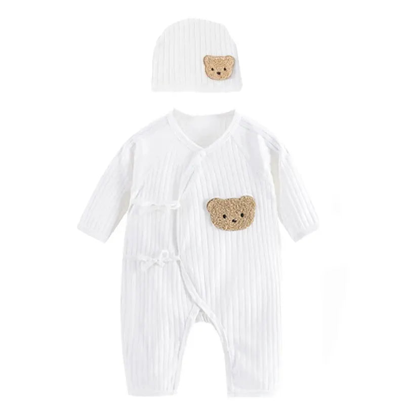 Somenie 100 Percent Cotton Infant Jumpsuit Long Sleeve Romper For Newborn Boys And Girls All Season Wear