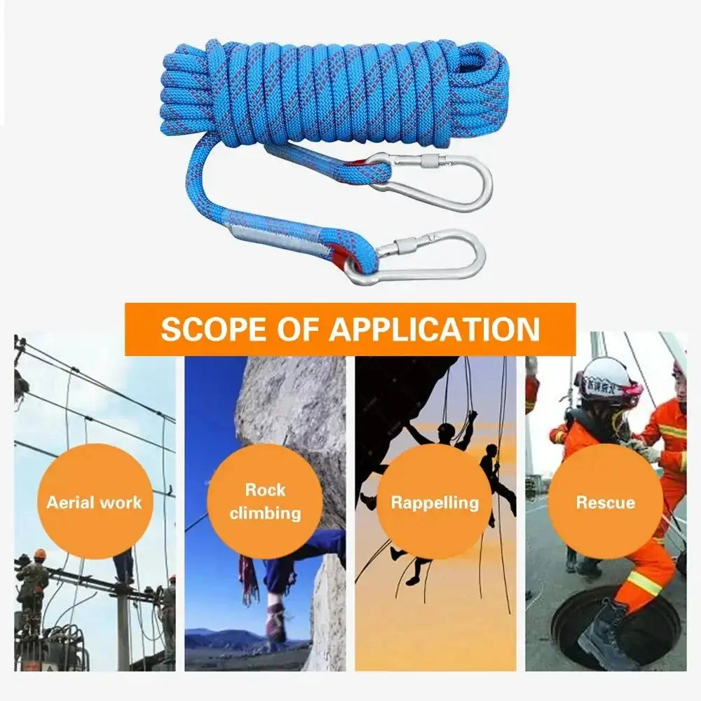 Tomshoo 10mm Outdoor Static Rope 15m 25m 35m For Fire Rescue Safety Escape Climbing Attachments Rugged And Safe