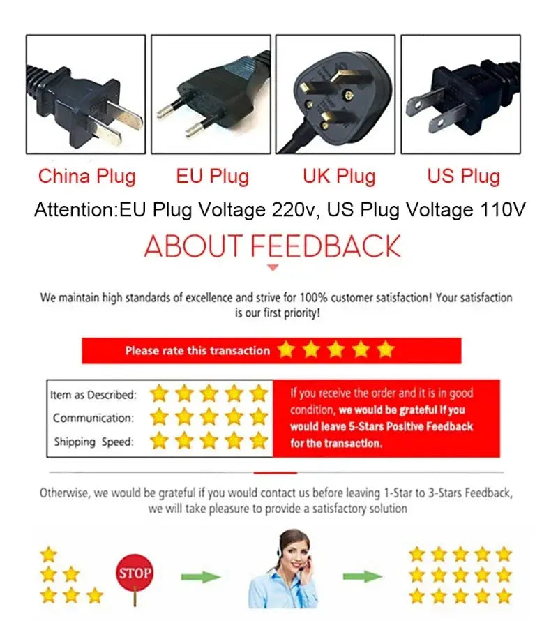 TINSOL 3 in 1 Hot Air Brush by Simples Market with four plug adapters (China, EU, UK, US) for home and travel.