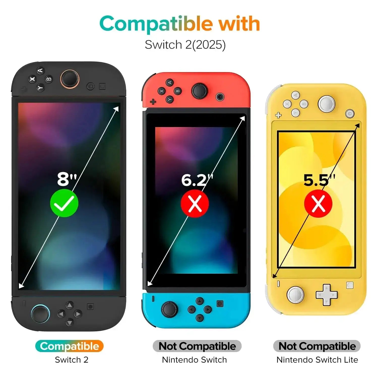NS2 HD Tempered Glass Screen Protector For 2025 Nintendo Switch 2 With 9H Hardness Anti Scratch Crystal Clear