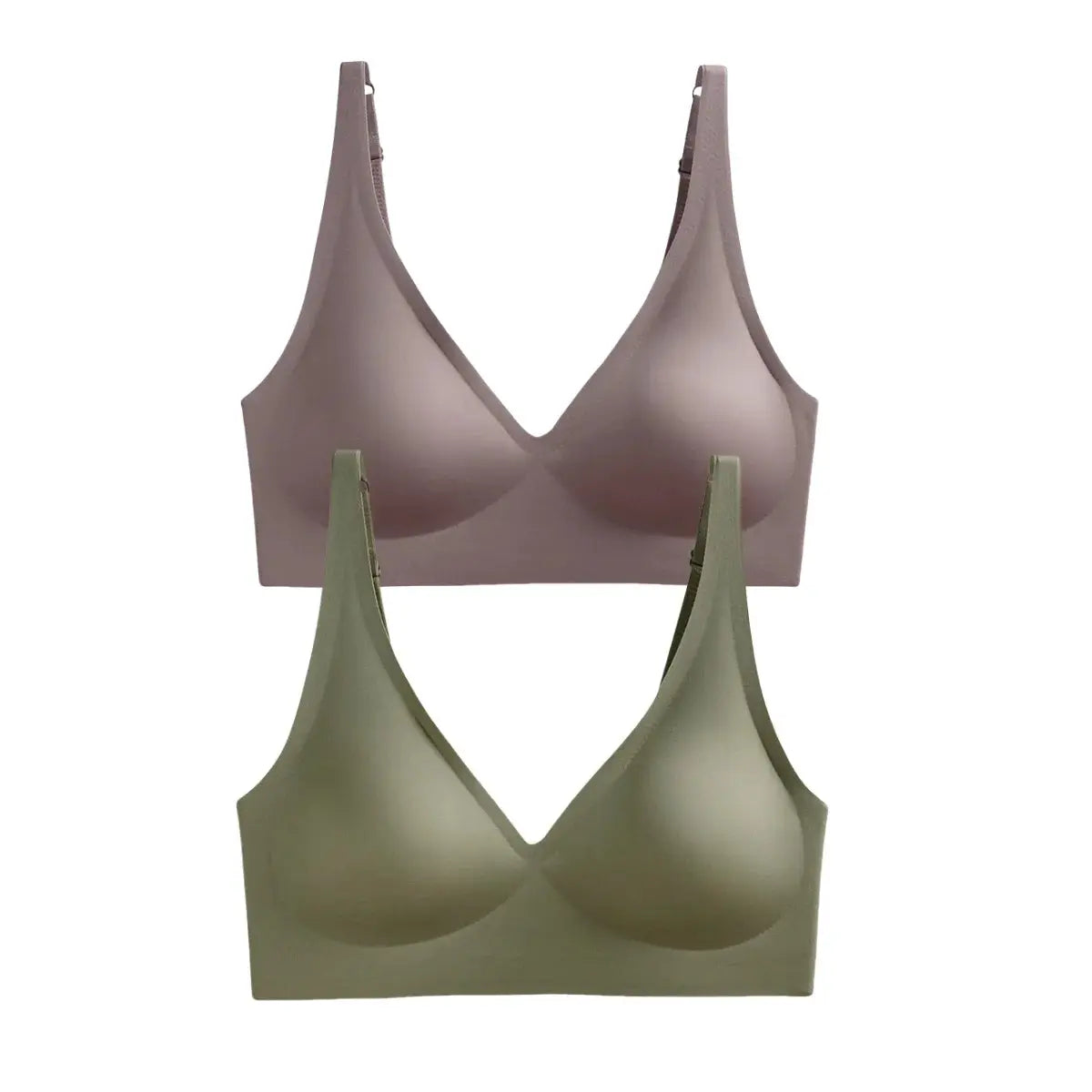 AuroraLuxe 2 Piece Seamless Wireless Push Up Bras Set With Soft Padding For All Day Comfort And Invisible Fit