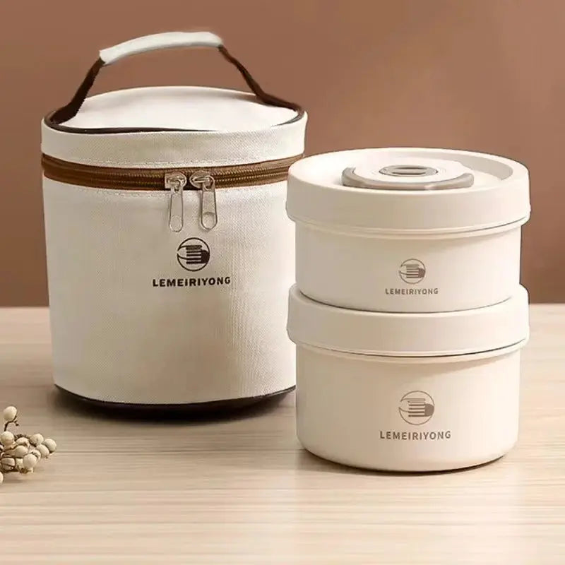 Portable Insulated Stainless Steel Lunch Box Set With Stackable Bento Compartments For Fresh All Day Meals