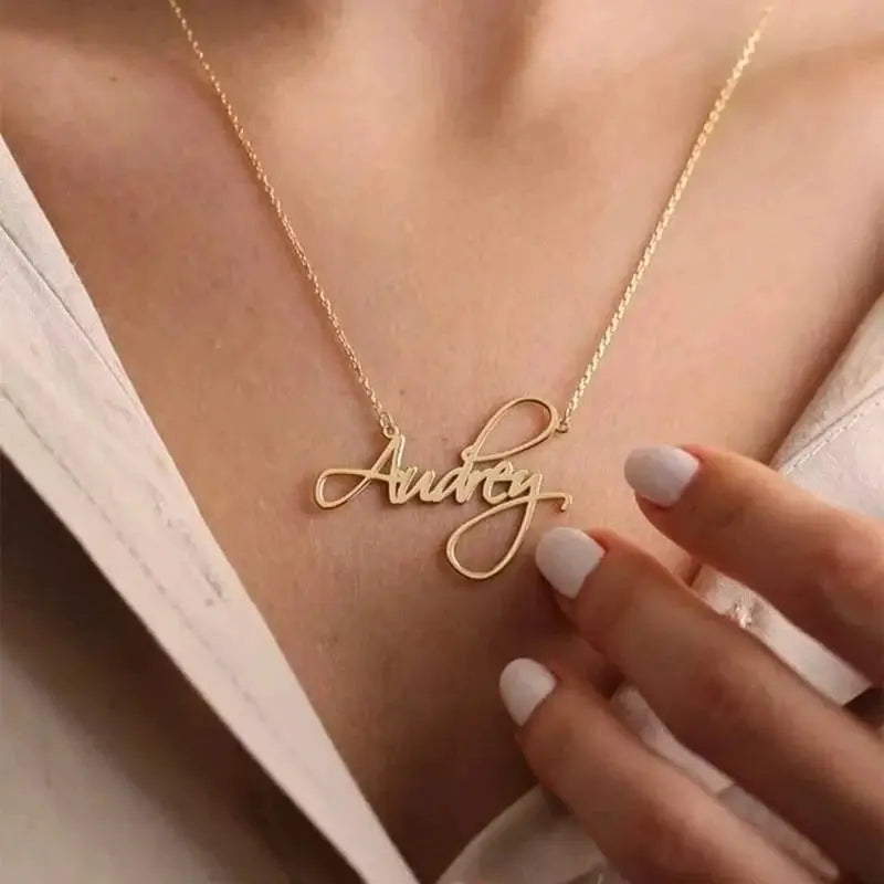 Customized Name Letter Necklace In Stainless Steel With Simple Pendant Clavicle Chain For Women Valentines Day Gift