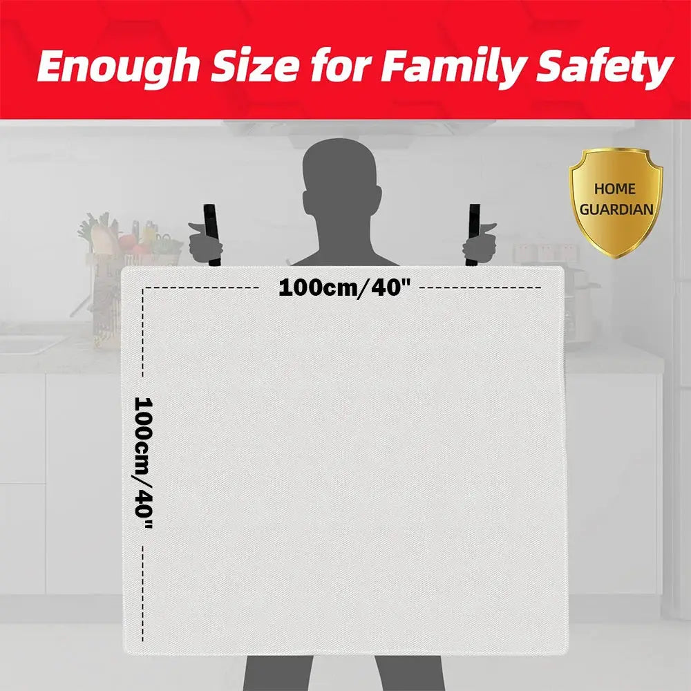Portable Emergency Fire Blanket for Quick Fire Suppression, Fireproof Safety Cover for Kitchen, Car, Camping
