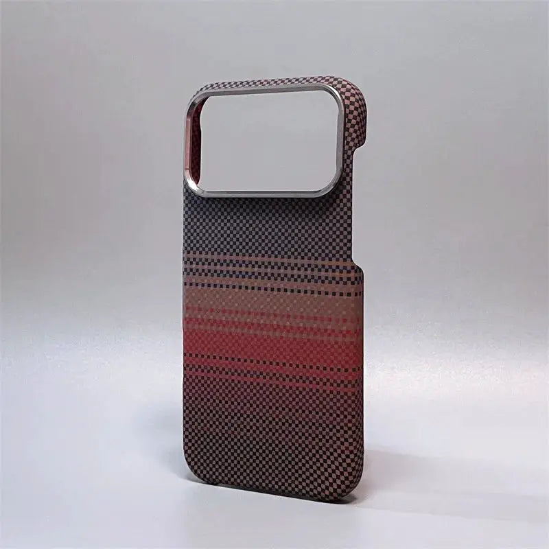 Simples Market iPhone case for Pro Max/Air with carbon fiber abstract geometric pattern; MagSafe.