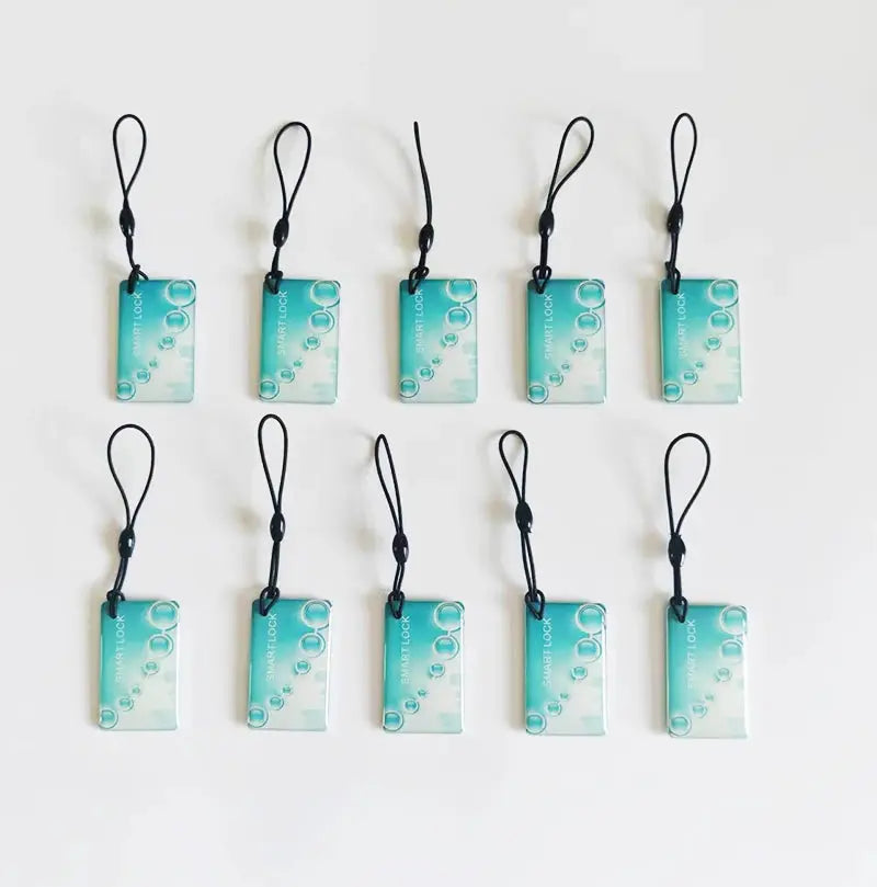 Simples Market RFID proximity cards, 10 pcs turquoise 13.56MHz M1 IC cards with black lanyards