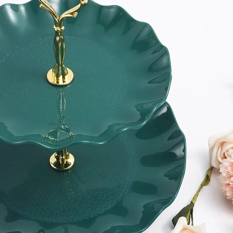 Double Layer Cake Stand Round Dessert Candy Display Tray For Wedding Party Home Decoration Exquisite