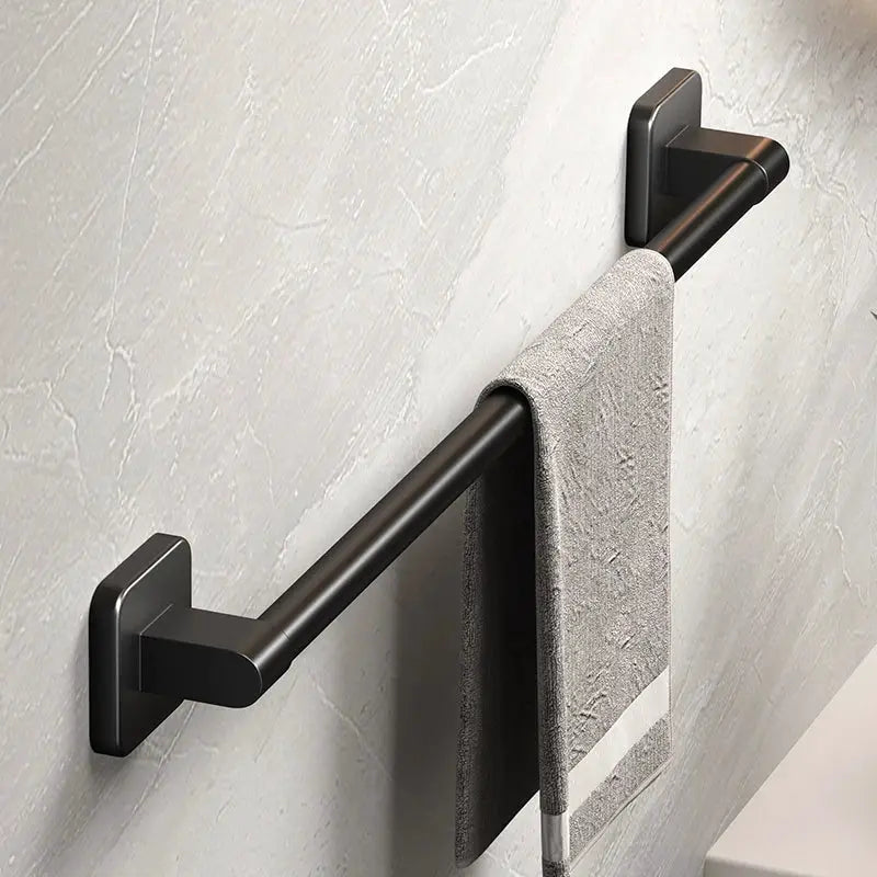 NovaLine Self Adhesive Bathroom Towel Rack No Drill Installation Aluminum Alloy Towel Holder White Or Black