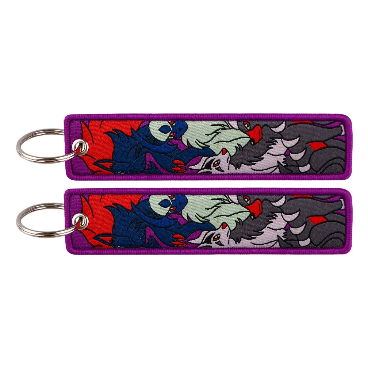 Gengar and Mewtwo Anime Keychain Zinc Alloy Double Sided Key Tag for Keys Car Motorcycle Gift for Men Women