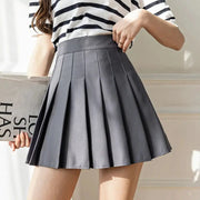 NovaModa White Pleated Mini Skirt For Women High Waist Zip Closure Summer Dancewear Casual Style