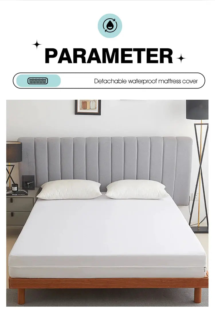 Simples Market waterproof mattress protector with zipper for queen/king bed; soft and breathable.