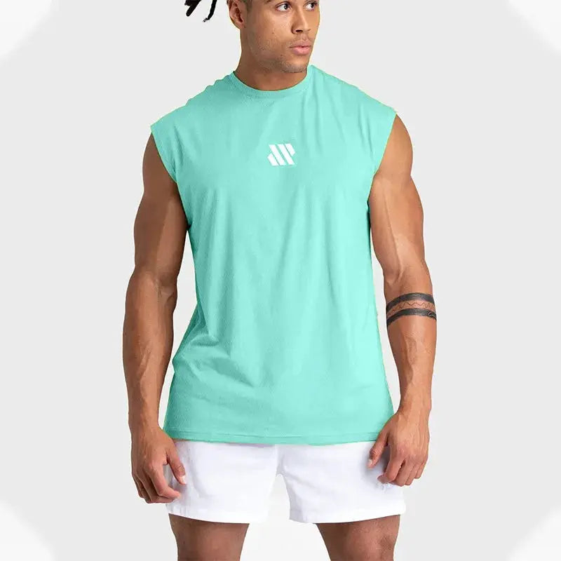 Men's Sleeveless Sports Shirt Quick Dry Breathable Vest for Gym Running and Training Loose Fit Summer Wear