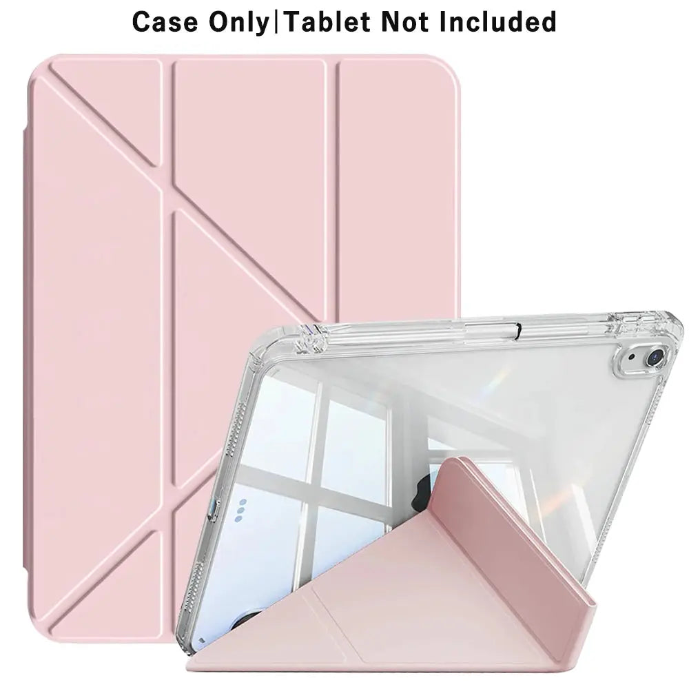 AuroraGuard 3Y Fold Flip Clear Case For iPad 10Th And 11Th Gen 2025 10.2 Inch Ultra Slim Transparent PU Cover