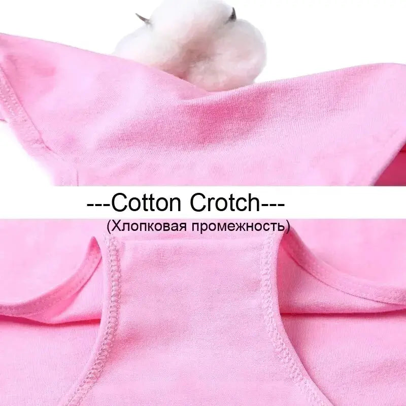 Women's pink cotton panties, breathable soft fabric