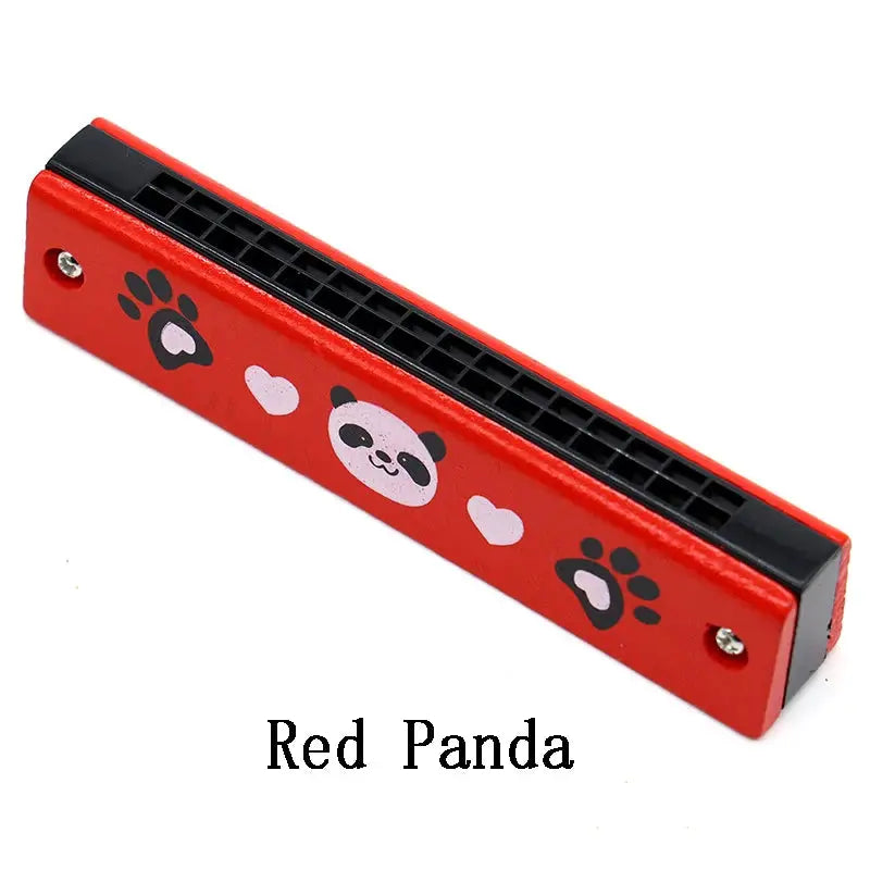 Children Wooden Harmonica Musical Instrument Toy for Early Education Teaching Aid and Puzzle for Kindergarten Beginners