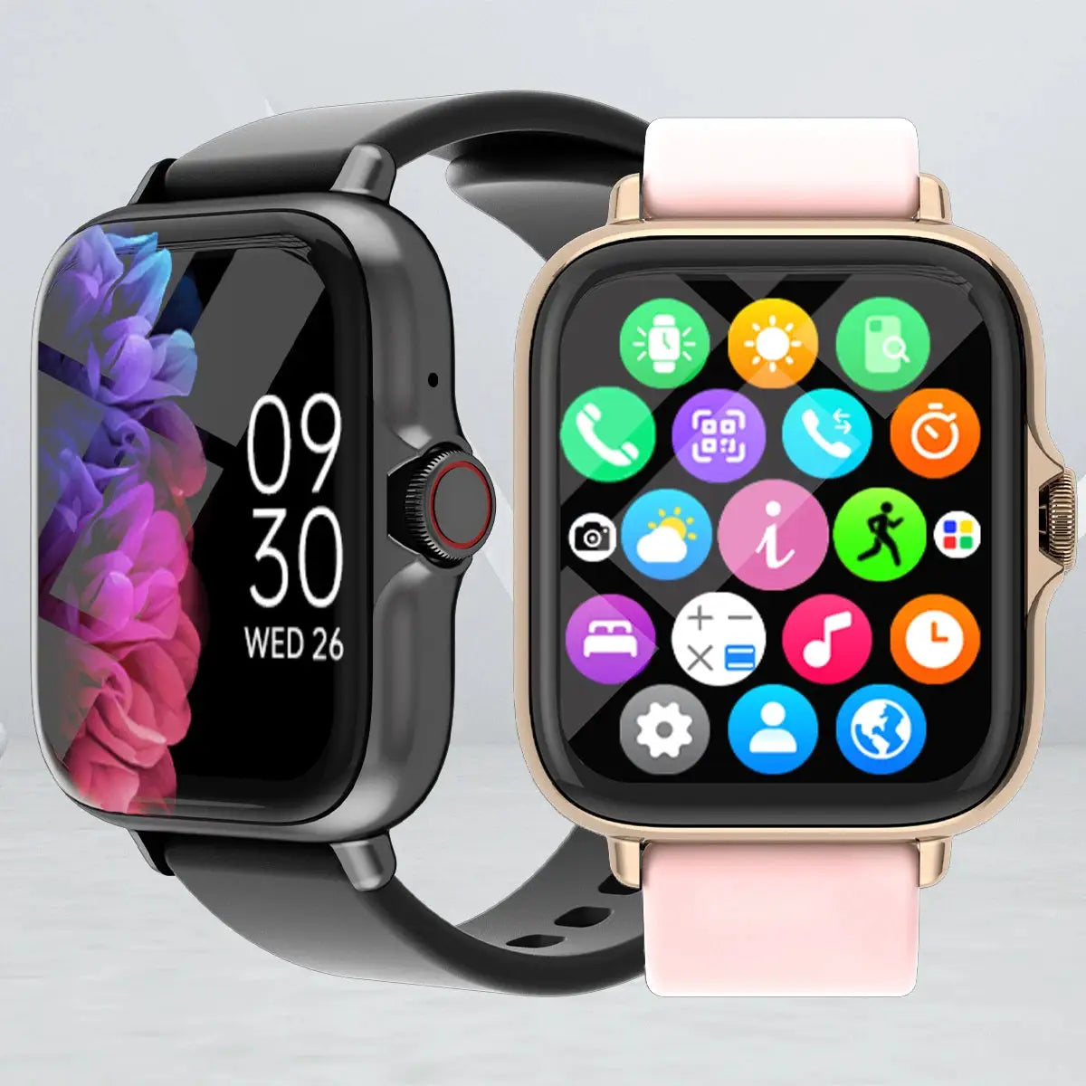 PulseTech 1.83 Inch Waterproof Smart Watch With Calls Messages Sleep Monitoring Pedometer Alerts For IPhone And Android