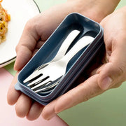Outdoor Travel 304 Stainless Steel Portable Tableware Set Spoon And Fork For Kids Dessertware