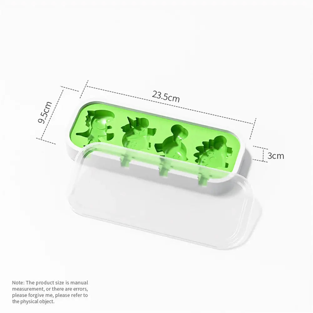 Dinosaur Silicone Ice Cream Mold With Lid And Sticks For DIY Popsicles Kitchen Mould
