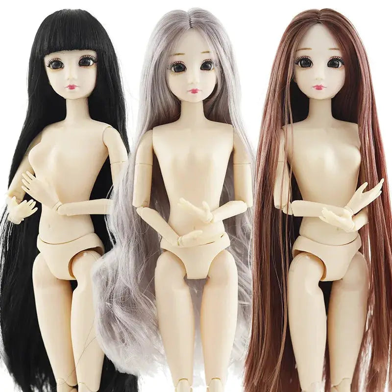 30cm Fashion Doll 1 By 6 BJD with 3D Eyes Long Wig Makeup Princess Baby Doll for Girls DIY Toy