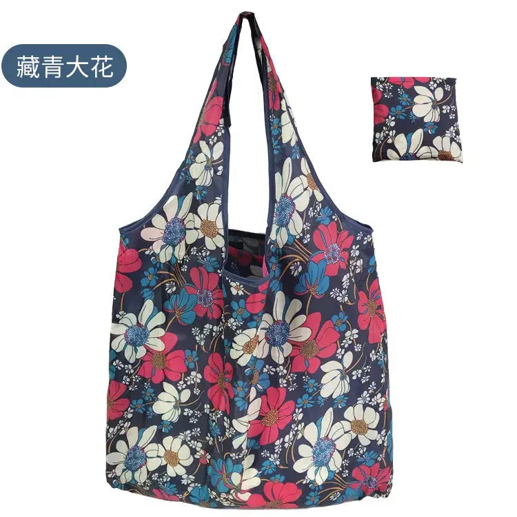 EcoCarry Large Foldable Reusable Tote Bag Made From 190T Polyester For Grocery Shopping Beach Storage