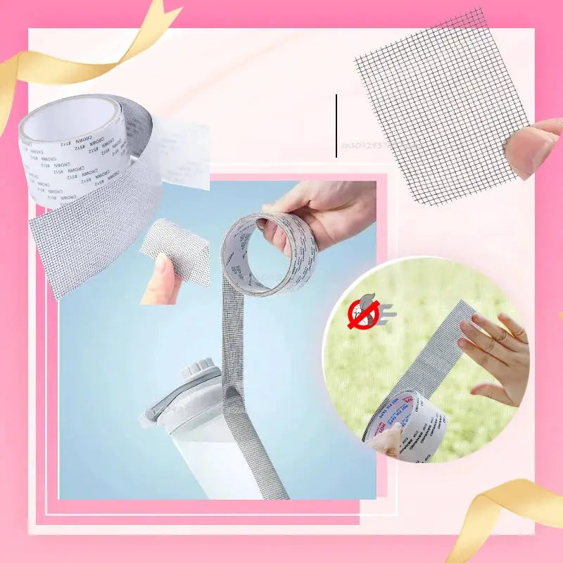 Self Adhesive Mosquito Net Repair Tape For Window Screens Waterproof Mesh Patch To Seal Holes And Tears