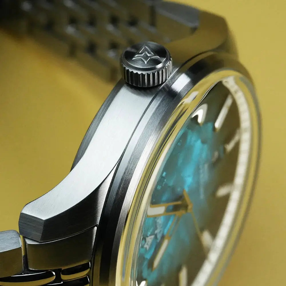CADISEN 2026 Automatic Mechanical Men's Watch; blue dial, stainless steel case and bracelet