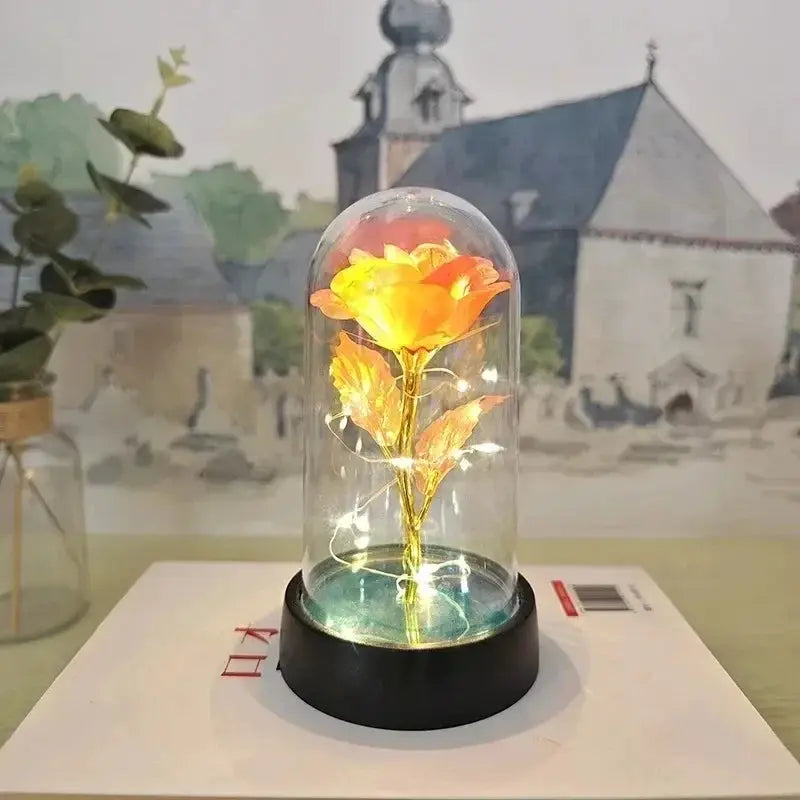 Artificial Rose Flowers With LED Light Eternal Rose Gift For Girlfriend Valentines Day Wedding Decor Christmas Gifts