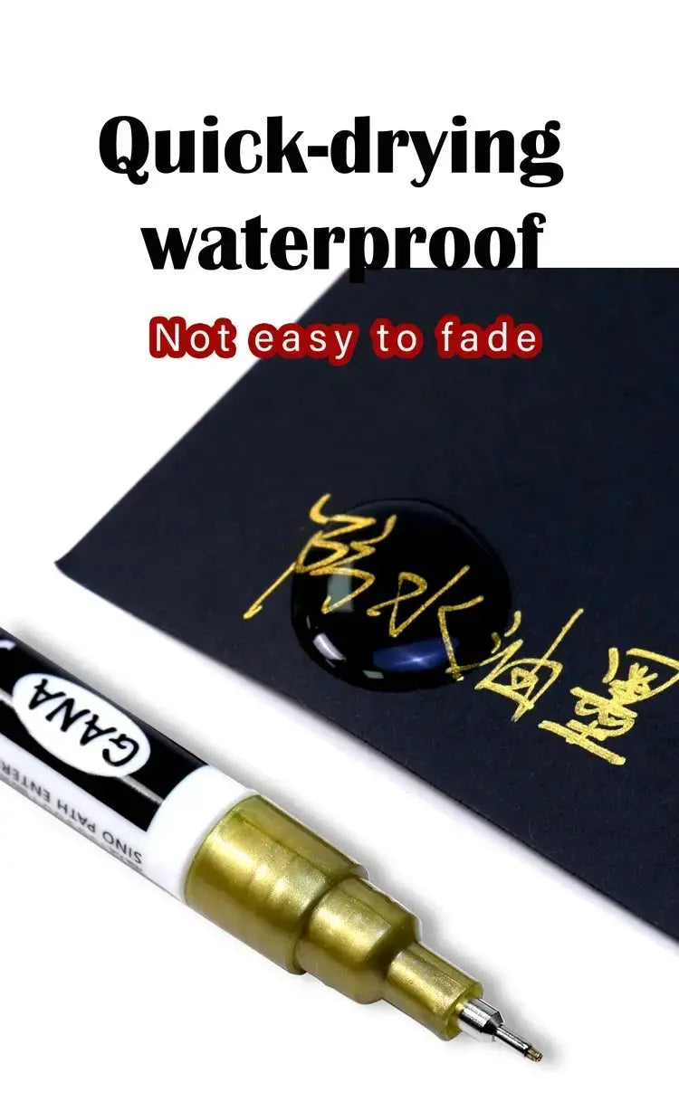 Simples Market 4-piece oil-based white and black permanent marker set, 0.7mm extra-fine, waterproof