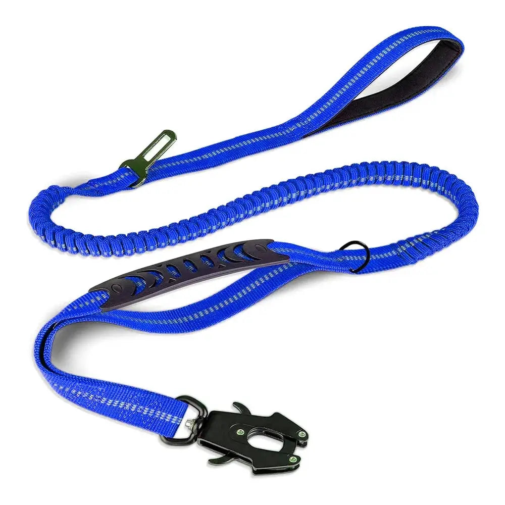 Reflective Shock Absorbing Pet Leash For Large Dogs With Car Seatbelt Heavy Duty Tactical Bungee No Pull