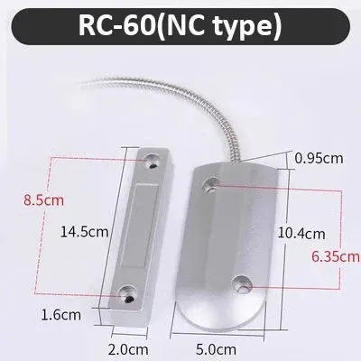 RC-60 NC door sensor pair, Simples Market metal wired magnetic reed switch for roller shutter security alarm