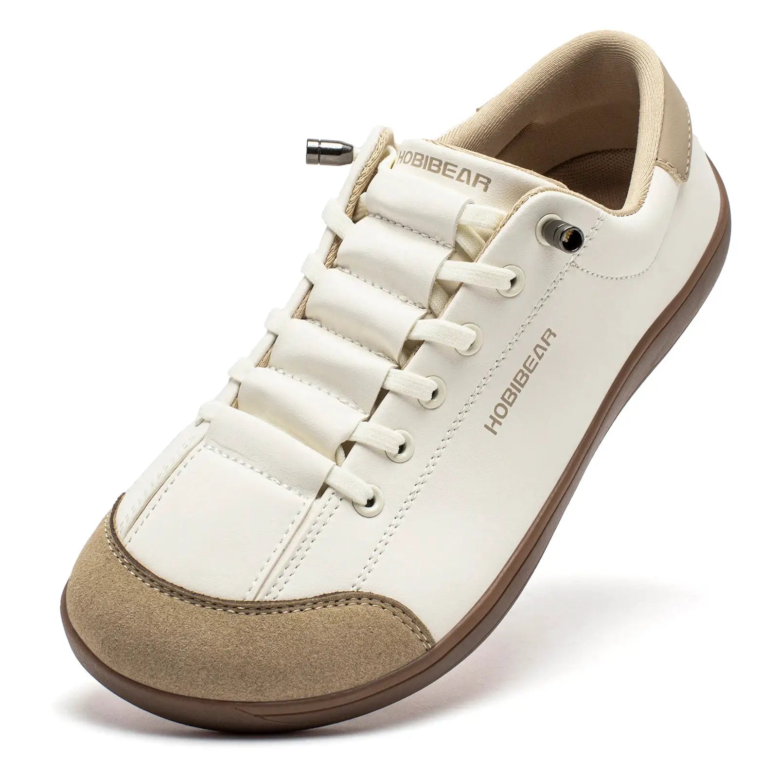 HOBIBEAR unisex barefoot Wide Toe Shoes Adjustable Slip On Minimalist Sneakers Artificial Leather For Natural Walking