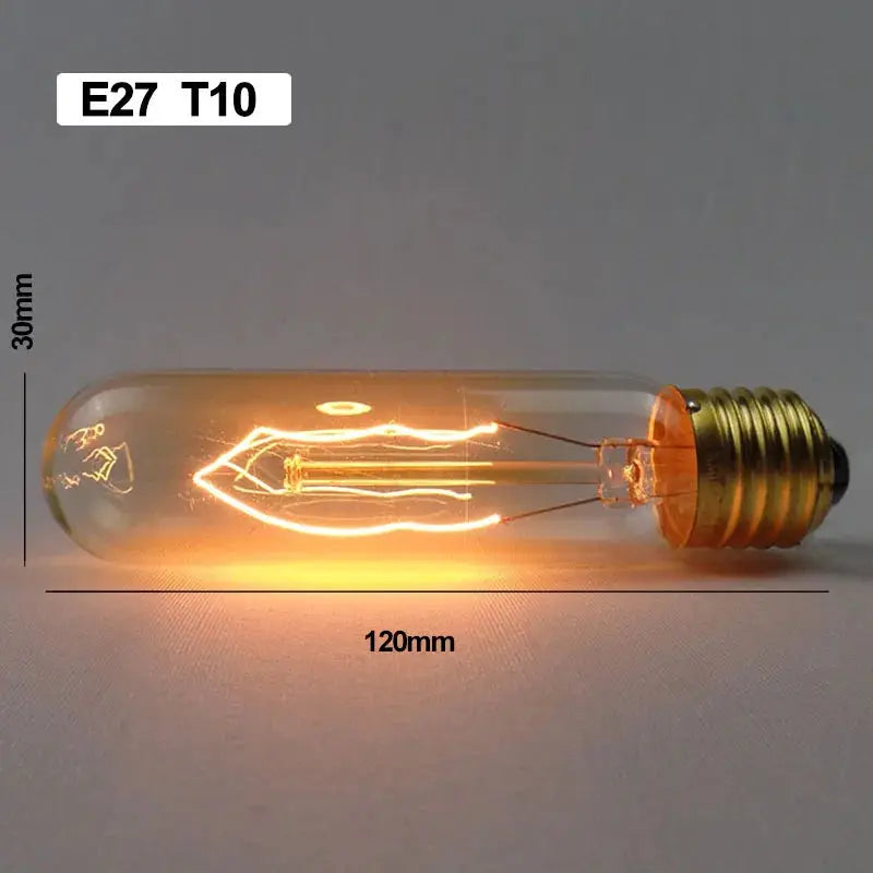 Retro Edison light bulb with E27 base, warm amber glow