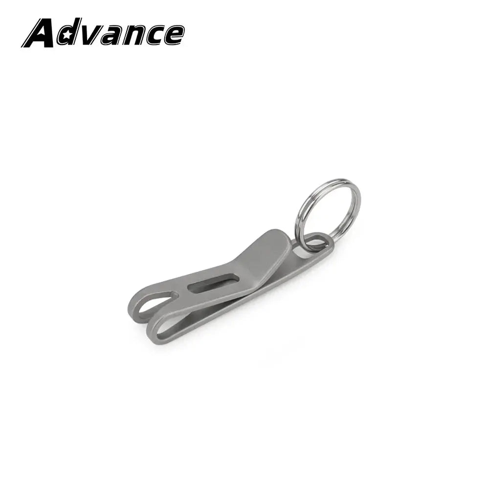 Titanium alloy key ring with compact clasp; outdoor EDC buckle hook