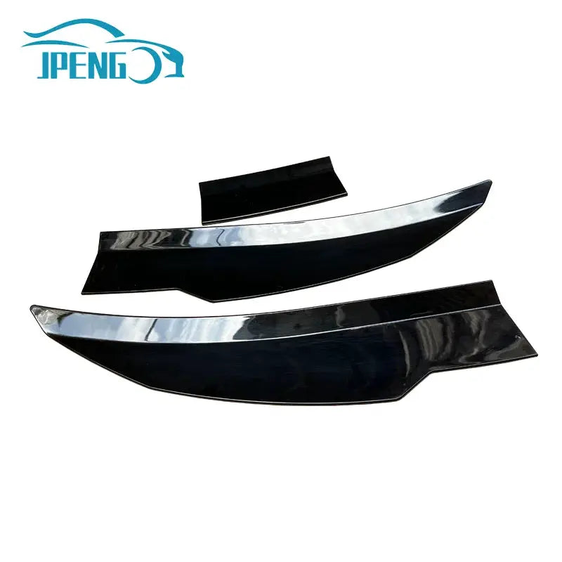Rear boot lid spoiler lip trim set for BMW 5 Series E60/E61, black gloss finish; four-piece kit by Simples Market