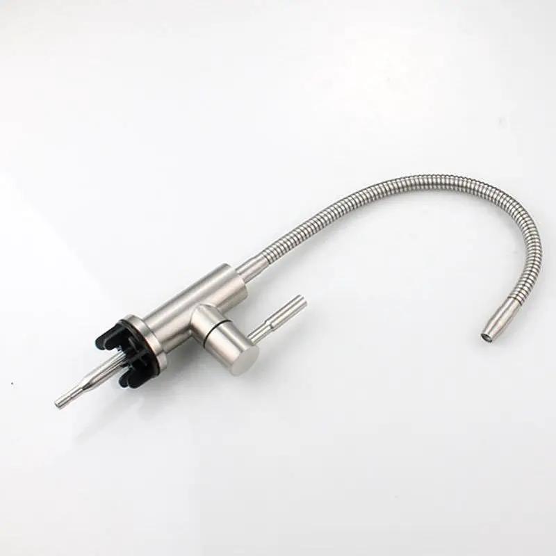 Stainless steel 304 kitchen faucet with flexible pull-down hose and single lever