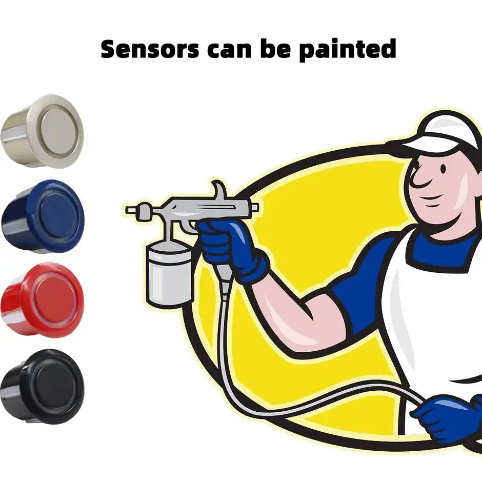 8 Parktronic parking sensors kit with color-coded sensor caps (beige, blue, red, black)