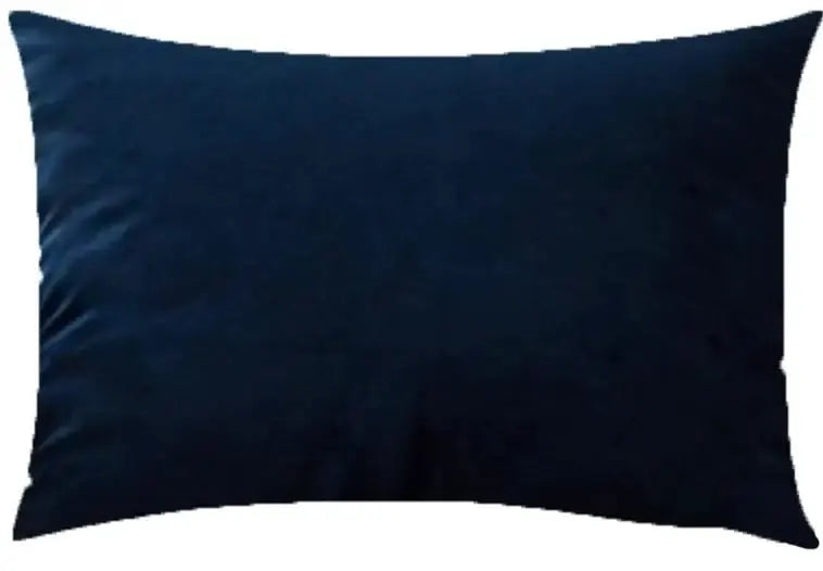 Soft velvet cushion cover in navy blue, 30x50 cm, for living room decor.