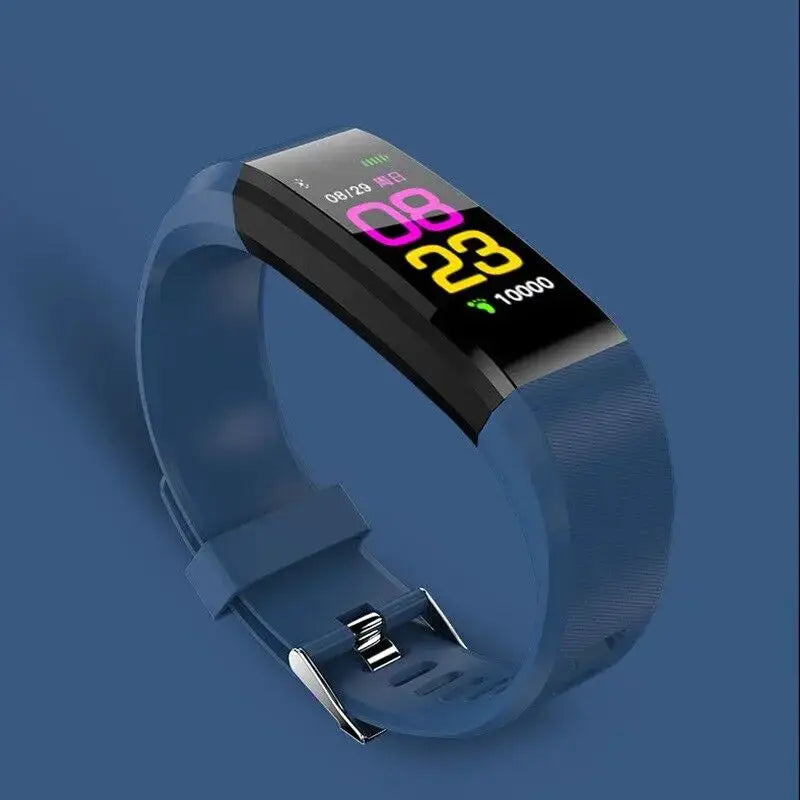 115Plus Bluetooth Smartwatch Fitness Bracelet for iOS and Android Heart Rate Sleep Tracking
